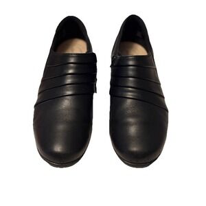 Clarks Collection Black Pleated Ankle Booties Women's 7.5 Zip Comfort